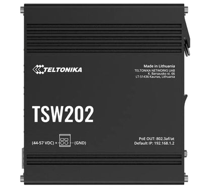 Teltonika TSW202 Managed PoE+ Ethernet Switch, Supports Profinet, 2 SFP Ports, 8 Gigabit Ethernet...