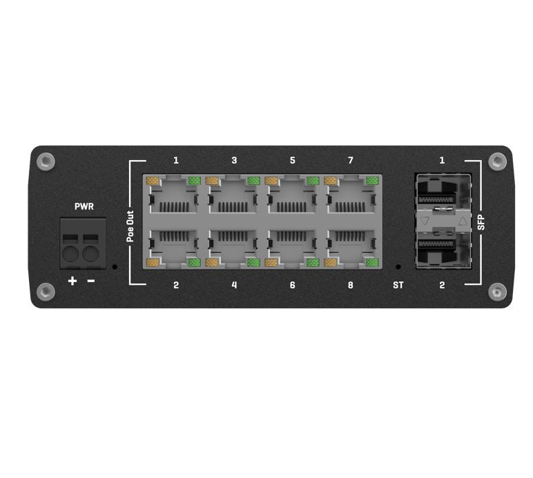 Teltonika TSW202 Managed PoE+ Ethernet Switch, Supports Profinet, 2 SFP Ports, 8 Gigabit Ethernet... - Image 4