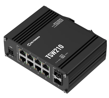 Teltonika TSW210 Industrial Ethernet Switch, 2x SFP Ports, 8x Gigabit Ethernet Ports with speeds... - Image 3