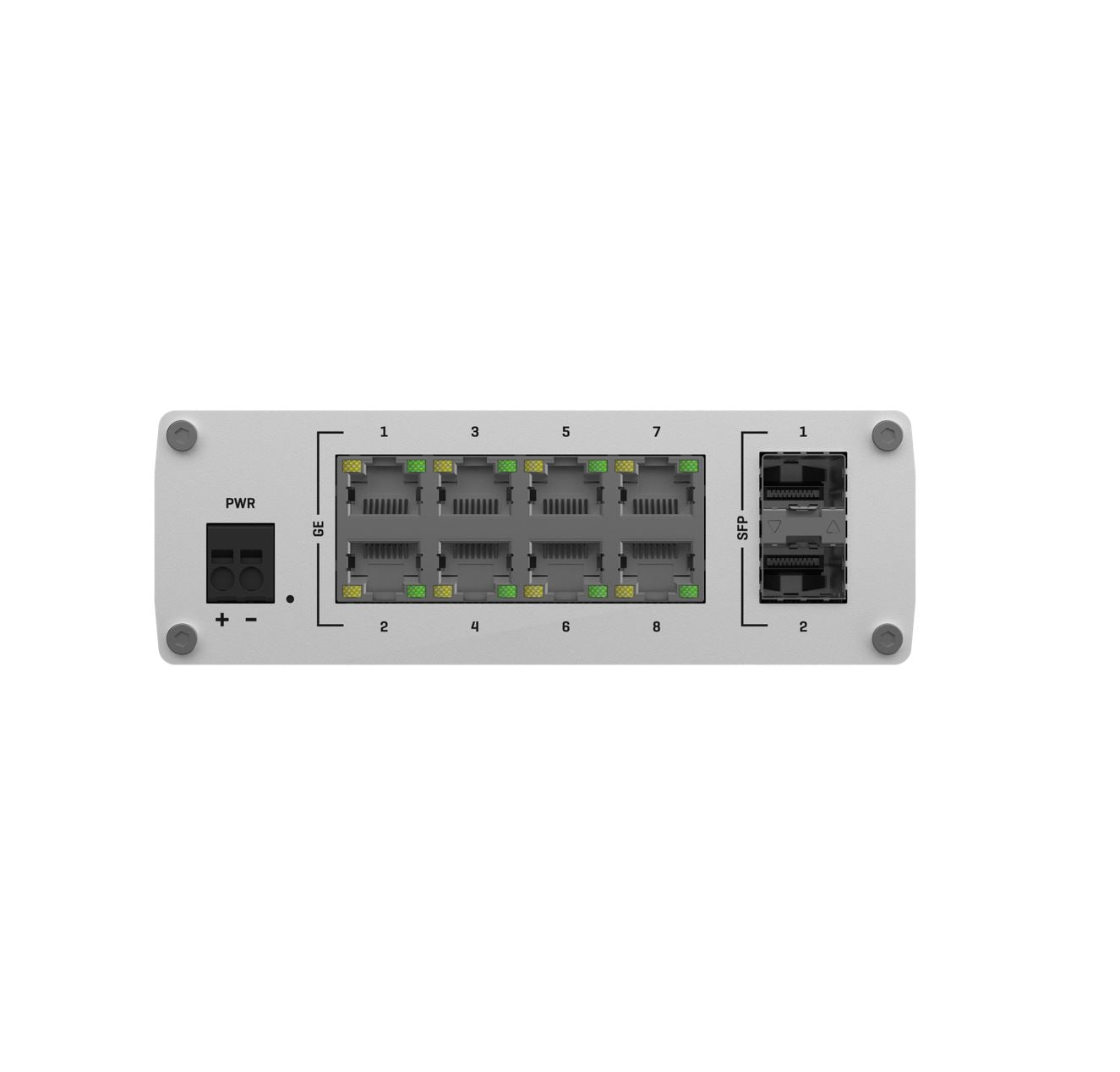 Teltonika TSW210 Industrial Ethernet Switch, 2x SFP Ports, 8x Gigabit Ethernet Ports with speeds of up to 1000 Mbps, DIN Rail, PSU excluded