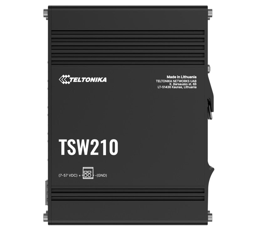 Teltonika TSW210 Industrial Ethernet Switch, 2x SFP Ports, 8x Gigabit Ethernet Ports with speeds...
