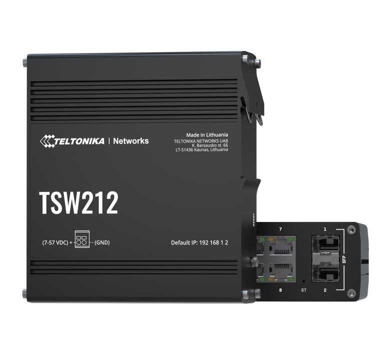 Teltonika TSW212 Managed Ethernet Switch, L2 with additional L3 Features, Supports Profinet, 8 x...