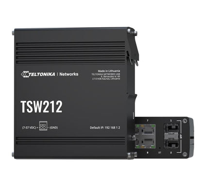 Teltonika TSW212 Managed Ethernet Switch, L2 with additional L3 Features, Supports Profinet, 8 x...