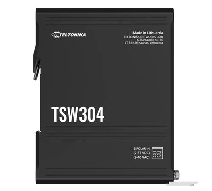 Teltonika TSW304 DIN Rail Ethernet Switch, 4x Gigabit Ethernet with speeds of up to 1000 Mbps, Wi...