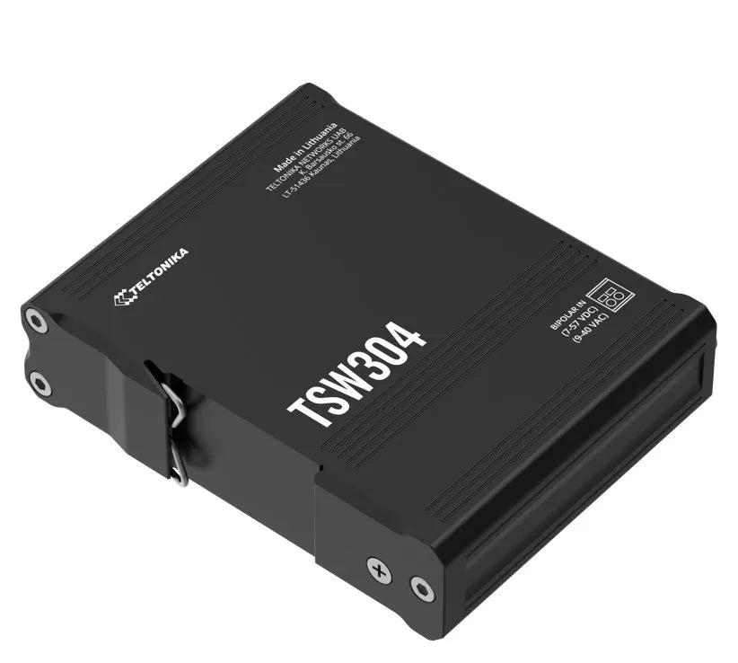 Teltonika TSW304 DIN Rail Ethernet Switch, 4x Gigabit Ethernet with speeds of up to 1000 Mbps, Wi... - Image 2