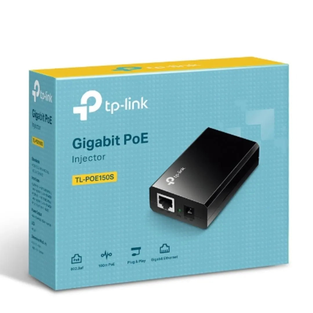 TP-Link POE150S Omada PoE Injector Adapter, IEEE 802.3af compliant, Data and power carried over t...