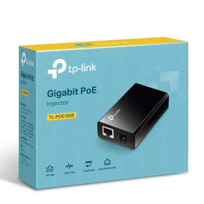 TP-Link POE150S Omada PoE Injector Adapter, IEEE 802.3af compliant, Data and power carried over t...