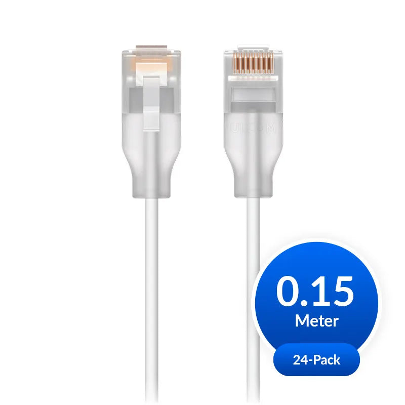 Ubiquiti UniFi Etherlighting Patch Cable, 24 Pack, Indoor, 0.15m, White/Translucent - Network - U...