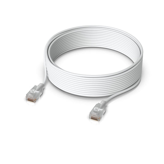 Ubiquiti UniFi Etherlighting Patch Cable, Length 15m, White, Nano-Thin Patch Cable With 10 GbE Su...