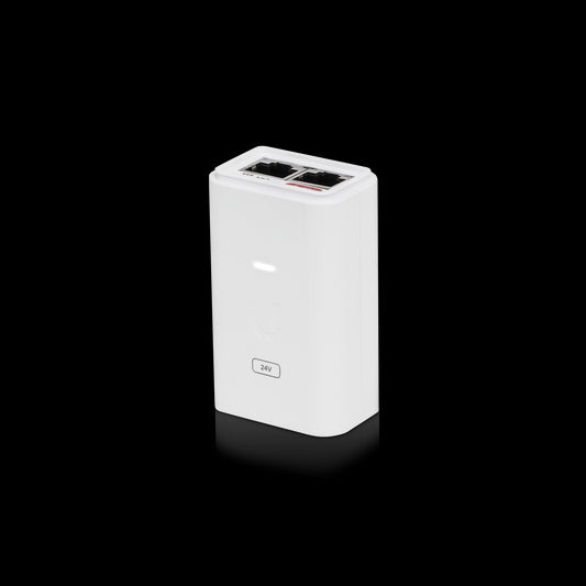 Ubiquiti POE Injector, 24VDC, 24W, Gigabit Ethernet, ESD protection  LED, Surge and Clamping Prot...