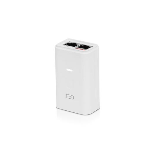 Ubiquiti POE Injector, 24VDC, 24W, Gigabit Ethernet, ESD protection  LED, Surge and Clamping Prot...