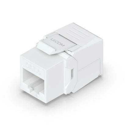 Ubiquiti Cat6 Keystone Jack, 12-Pack, White, Toolless Keystone For Terminating A Cat6 Ethernet Ja...