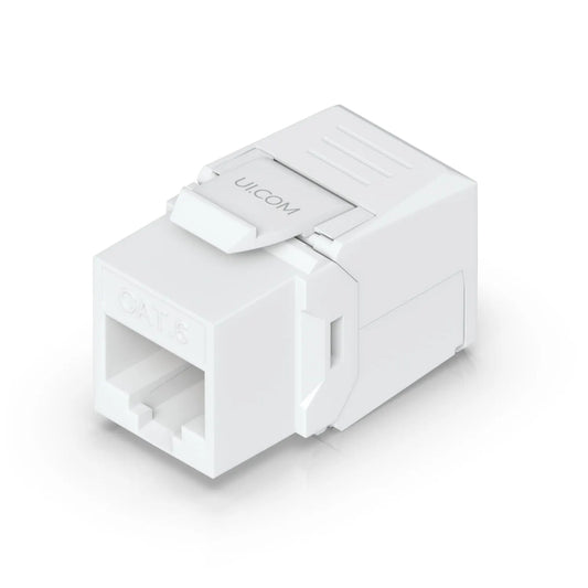 Ubiquiti Cat6 Keystone Jack, 12-Pack, White, Toolless Keystone For Terminating A Cat6 Ethernet Ja...