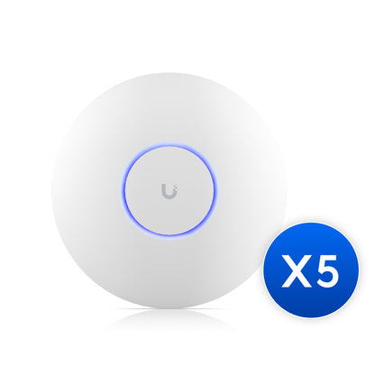 Ubiquiti UniFi WiFi 7 AP,5 Pack ,Ceiling-mount, AP 6 GHz Support, 2.5 GbE Uplink, 9.3 Gbps Over-t...