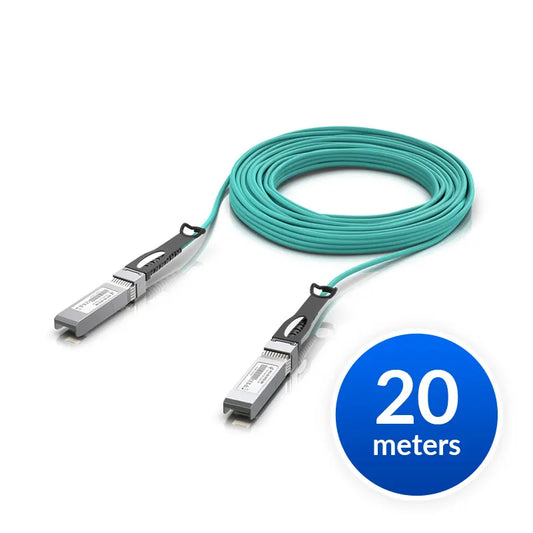 Ubiquiti 25 Gbps Long-Range DAC, Long-range SFP28, 20m Length, Support 25/10/1 Gbps, PVC Cable Ja...