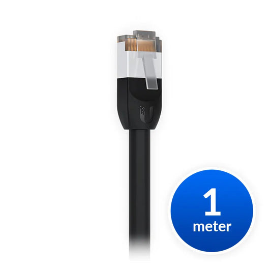Ubiquiti UniFi Patch Cable Outdoor 1M Black, Single Unit, All-weather, RJ45 Ethernet Cable, Categ...