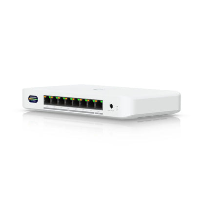 Ubiquiti Device Bridge Switch, Compact PoE+ Switch* (1) 10 GbE Port, (7) 2.5 GbE Ports, 6 GHz, Wi...