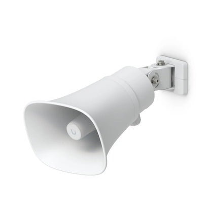 Ubiquiti AI Horn Speaker, White, All-weather PoE 120 dB Horn Speaker With Advanced AI Alert Funct...