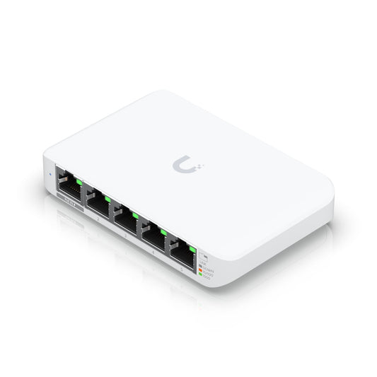 Ubiquiti USW Flex Mini, UniFi, Layer 2 Gigabit Switch, 5x GbE RJ45 Ports, Power Via PoE (802.3af)...