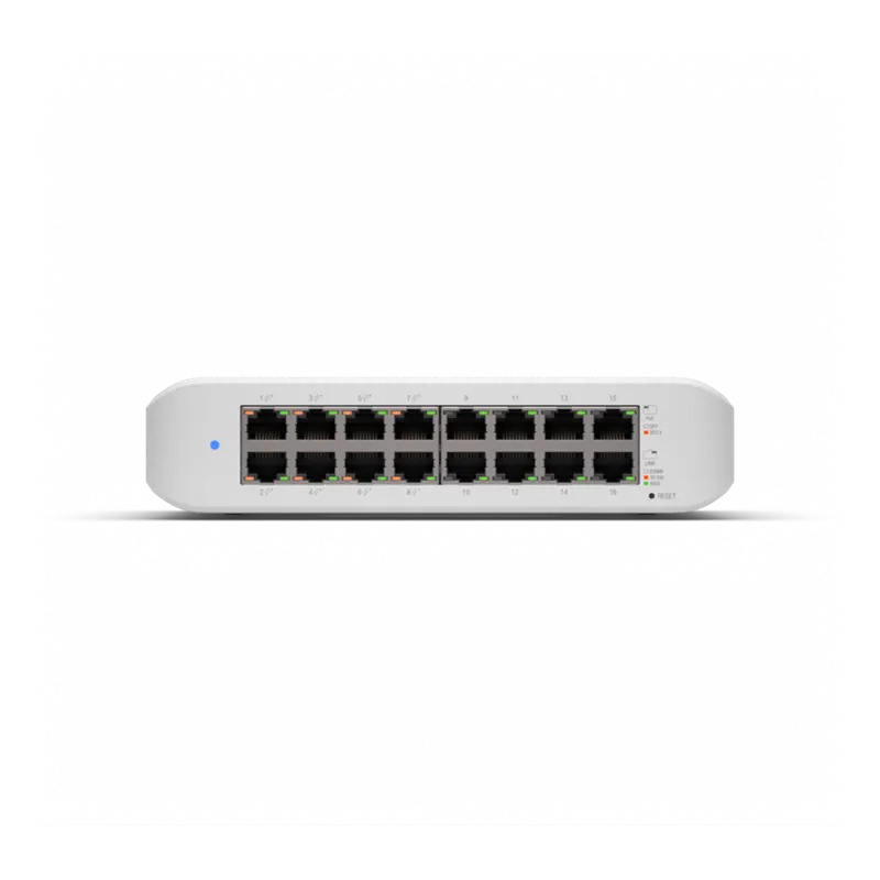Ubiquiti UniFi Switch Lite 16 PoE, Layer 2, 16x GbE RJ45 Ports, 8x 802.3at PoE+ Ports, 45W PoE, S... - Image 3