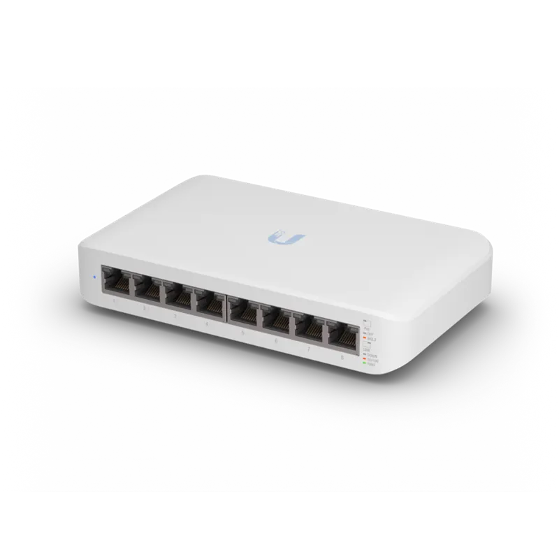 Ubiquiti UniFi Switch USW-Lite-8-POE, 4x PoE Output Ports, 52W PoE Supply, Fanless, Wall Mount Ki...