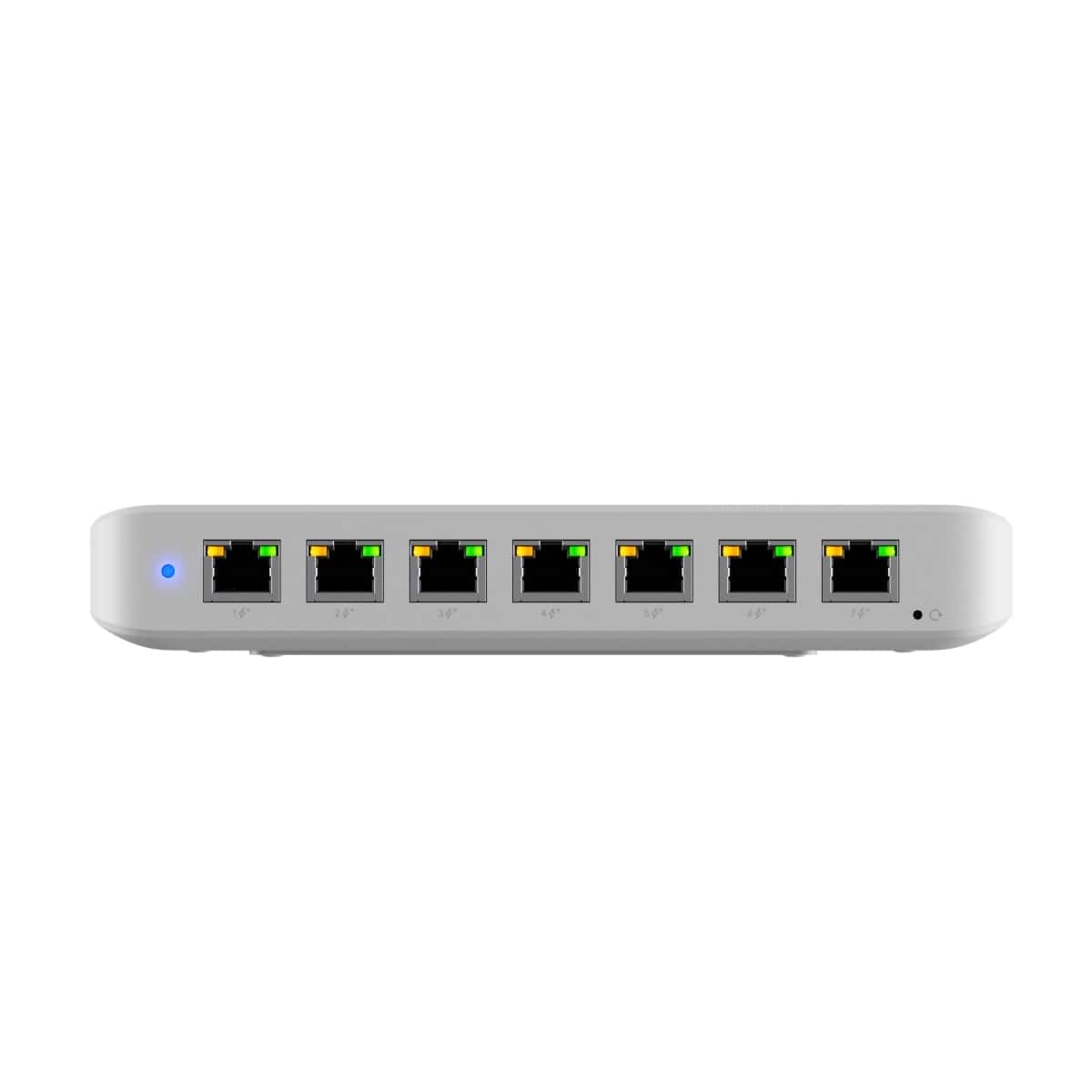 Ubiquiti Ultra 210W, Compact 8-port Layer 2 GbE PoE Switch Versatile Mounting Option,7 GbE PoE+ O...