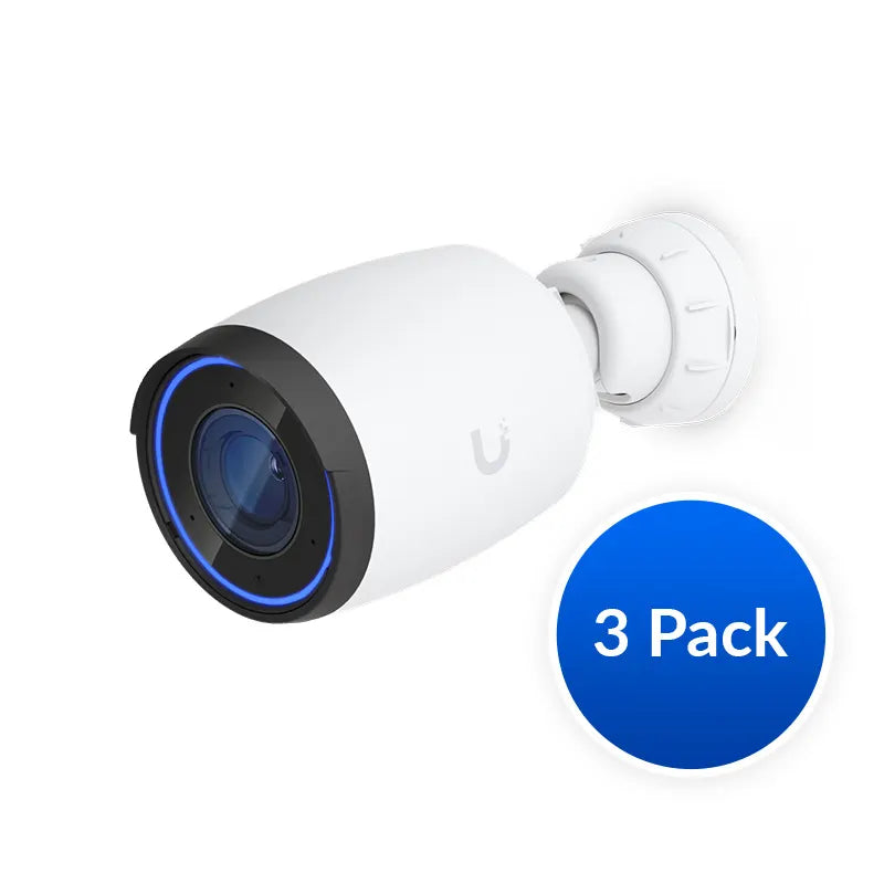 Ubiquiti AI Professional UniFi Protect Indoor/Outdoor 4K PoE Camera, White, 3 Pack - OEM, Waterpr...