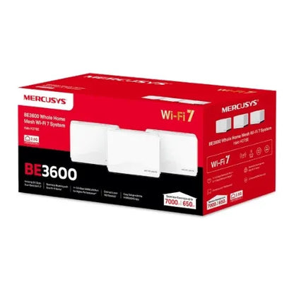 Mercusys Halo H27BE(3-pack) BE3600 Whole Home Mesh Wi-Fi 7 System, 688 Mbps at 2.4 GHz, 2880 Mbps...