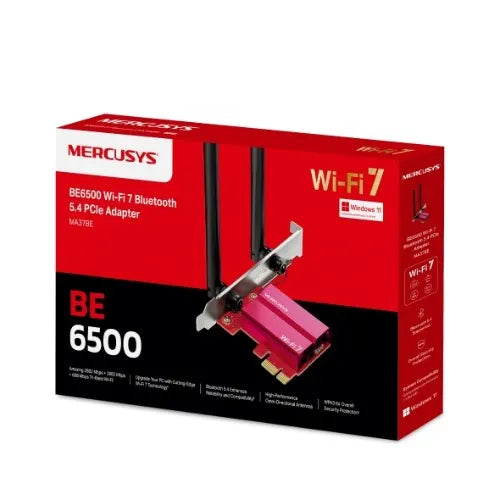 Mercusys BE6500 Wi-Fi 7 Bluetooth 5.4 PCIe Adapter (MA37BE) - Network - Consumer