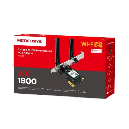 Mercusys AX1800 Wi-Fi 6 Bluetooth 5.4 PCIe Adapter (MA70XE) - Network - Consumer