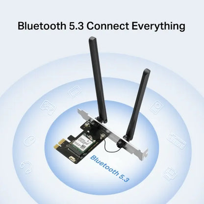 Mercusys MA80XE AX3000 Wi-Fi 6 Bluetooth 5.2 PCIe Adapter, 2402Mbps @5 GHz, 574Mbps @2.4GHz - Net... - Image 2