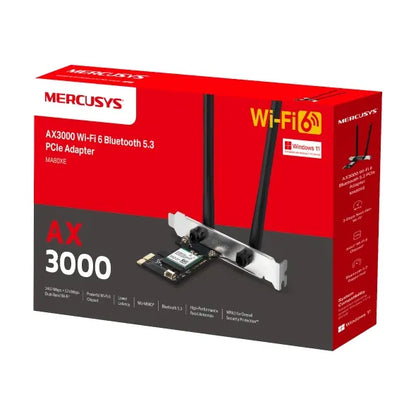 Mercusys MA80XE AX3000 Wi-Fi 6 Bluetooth 5.2 PCIe Adapter, 2402Mbps @5 GHz, 574Mbps @2.4GHz - Net... - Image 3