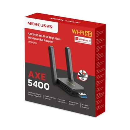 (E)Mercusys AXE5400 Wi-Fi 6E High-Gain Wireless USB Adapter (MA86XH) - Network - Consumer