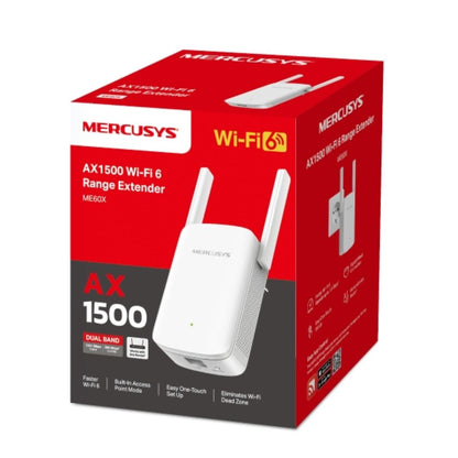Mercusys ME60X AX1500 Wi-Fi 6 Range Extender, Dual Band Speeds up to 1500Mbps, 300Mbps@2.4 GHz, 1...