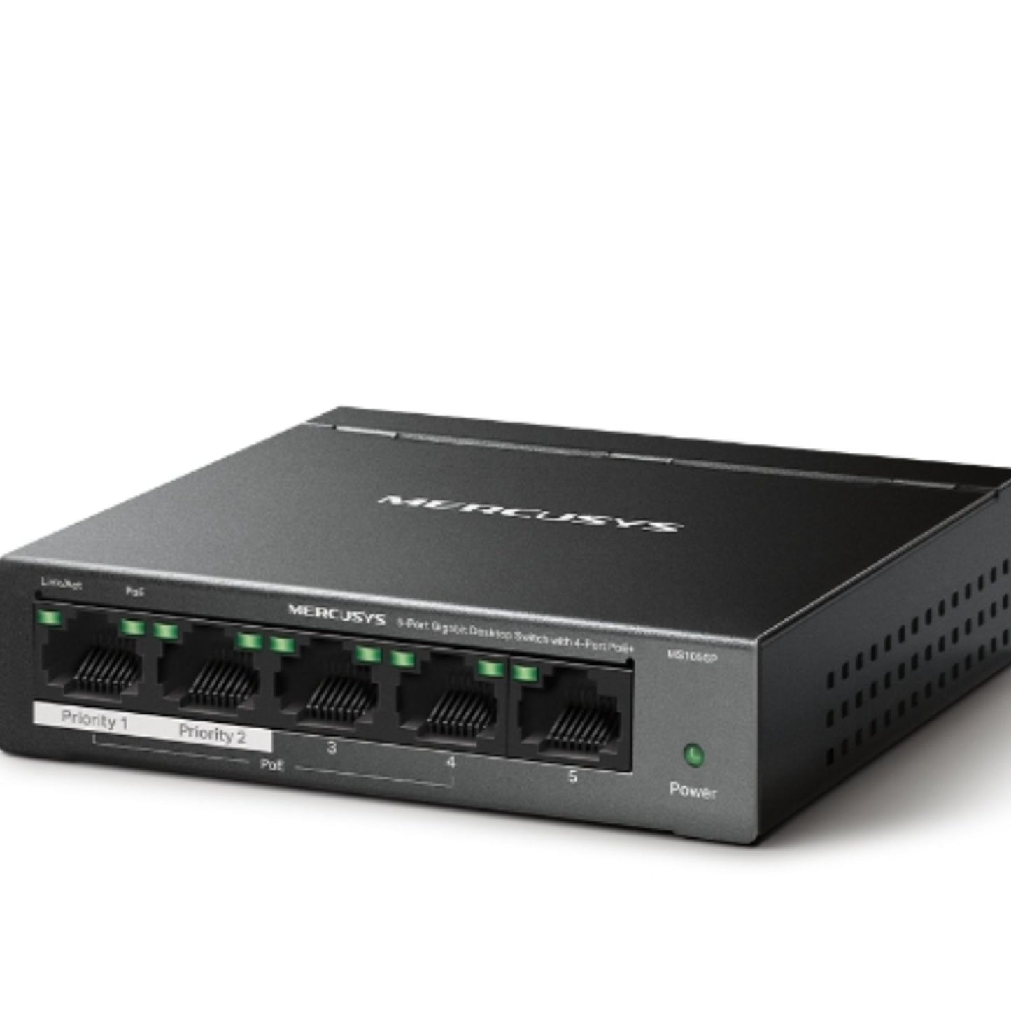 Mercusys MS105GP 5-Port Gigabit Desktop Switch with 4-Port PoE+, 10/100/1000 Mbps RJ45 ports, Up... - Image 2