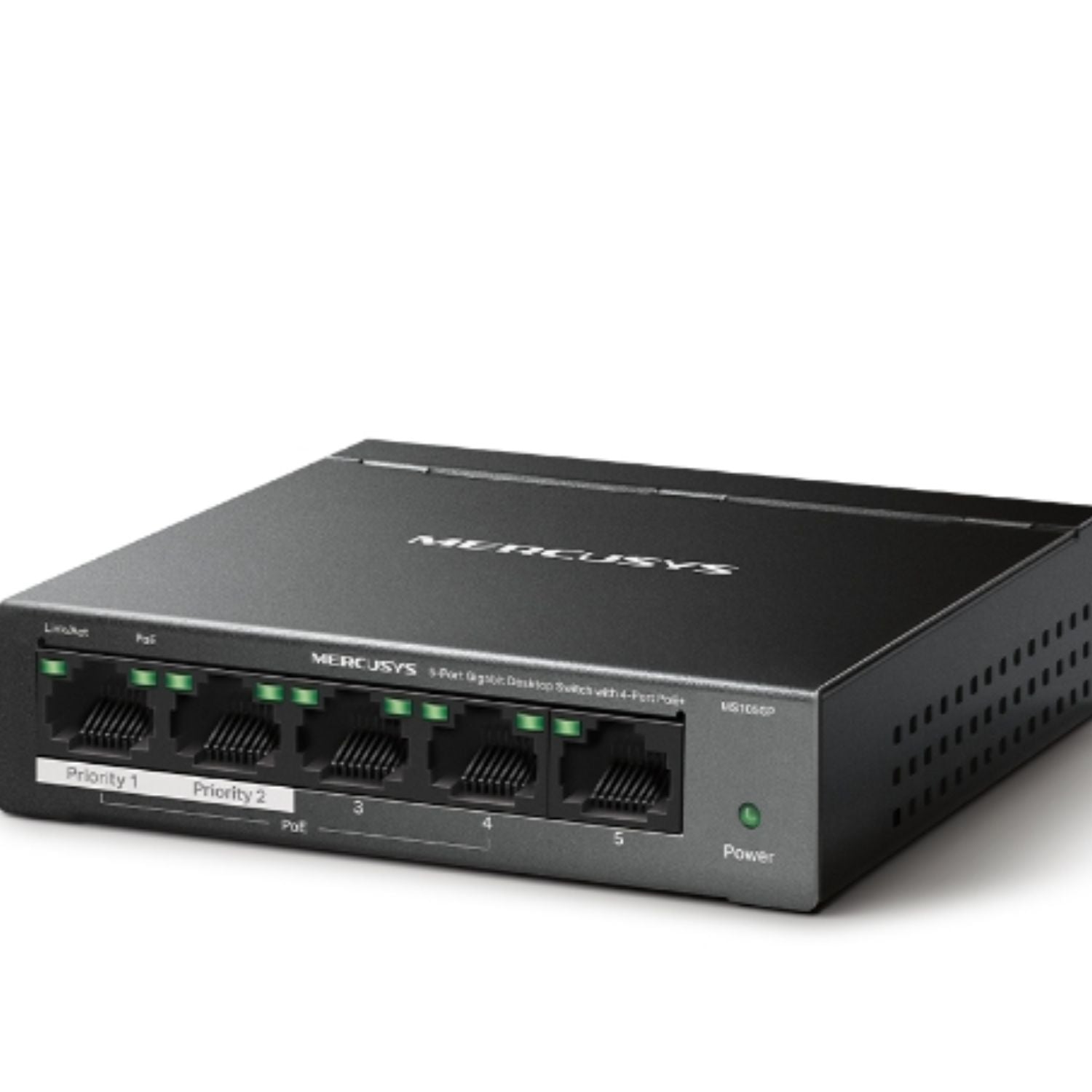 Mercusys MS105GP 5-Port Gigabit Desktop Switch with 4-Port PoE+, 10/100/1000 Mbps RJ45 ports, Up... - Image 2