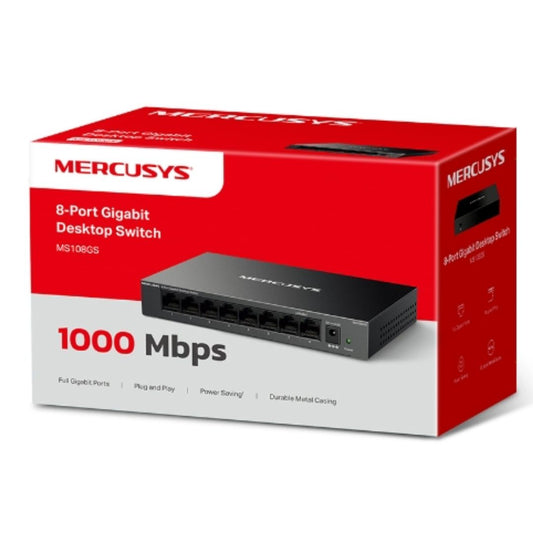Mercusys MS108GS 8-Port Gigabit Desktop Switch, 8×10/100/1000 Mbps RJ45 port Supporting Auto-MDI/...