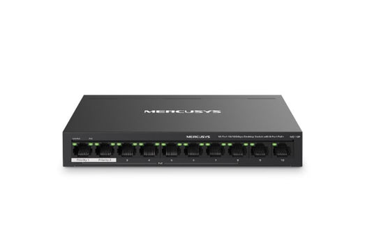 Mercusys MS110P 10-Port 10/100Mbps Desktop Switch with 8-Port PoE+, Up to 250 m - Network - Consumer