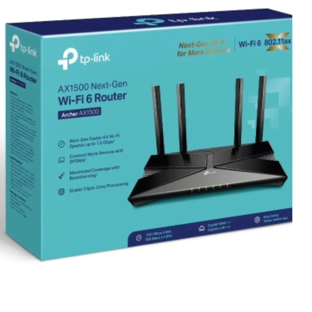 (CH)TP-Link Archer AX1500 AX1500 Wi-Fi 6 Router (802.11ax) Router 4x Gigabit Ports (WIFI6), 300 M...