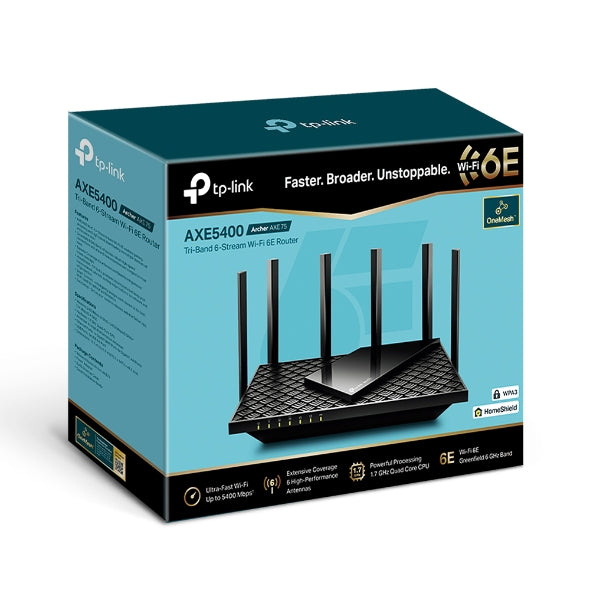 TP-Link Archer AXE75 AXE5400 Tri-Band Gigabit Wi-Fi 6E Router,  574 Mbps at 2.4 GHz + 2402 Mbps a... - Image 4