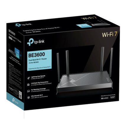 TP-Link Archer BE3600 BE3600 Dual-Band Wi-Fi 7 Router (WIFI7) 1148 Mbps at 2.4 GHz + 4804 Mbps at...