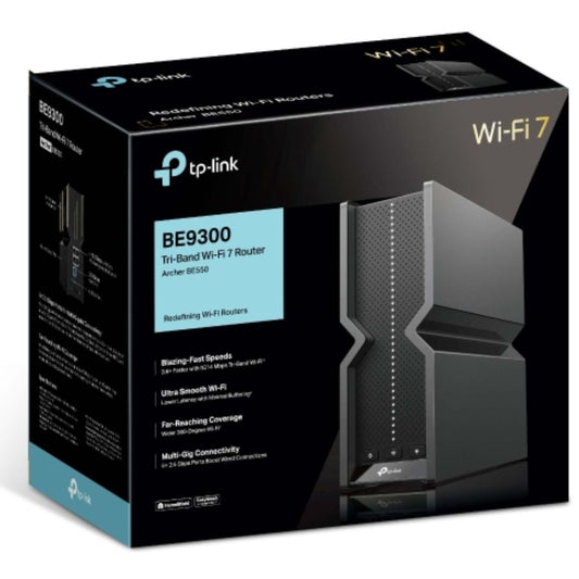 TP-Link Archer BE550 V2 BE9300 Wi-Fi 7 Tri-Band Router 688 Mbps at 2.4 GHz + 2880 Mbps at 5 GHz +...
