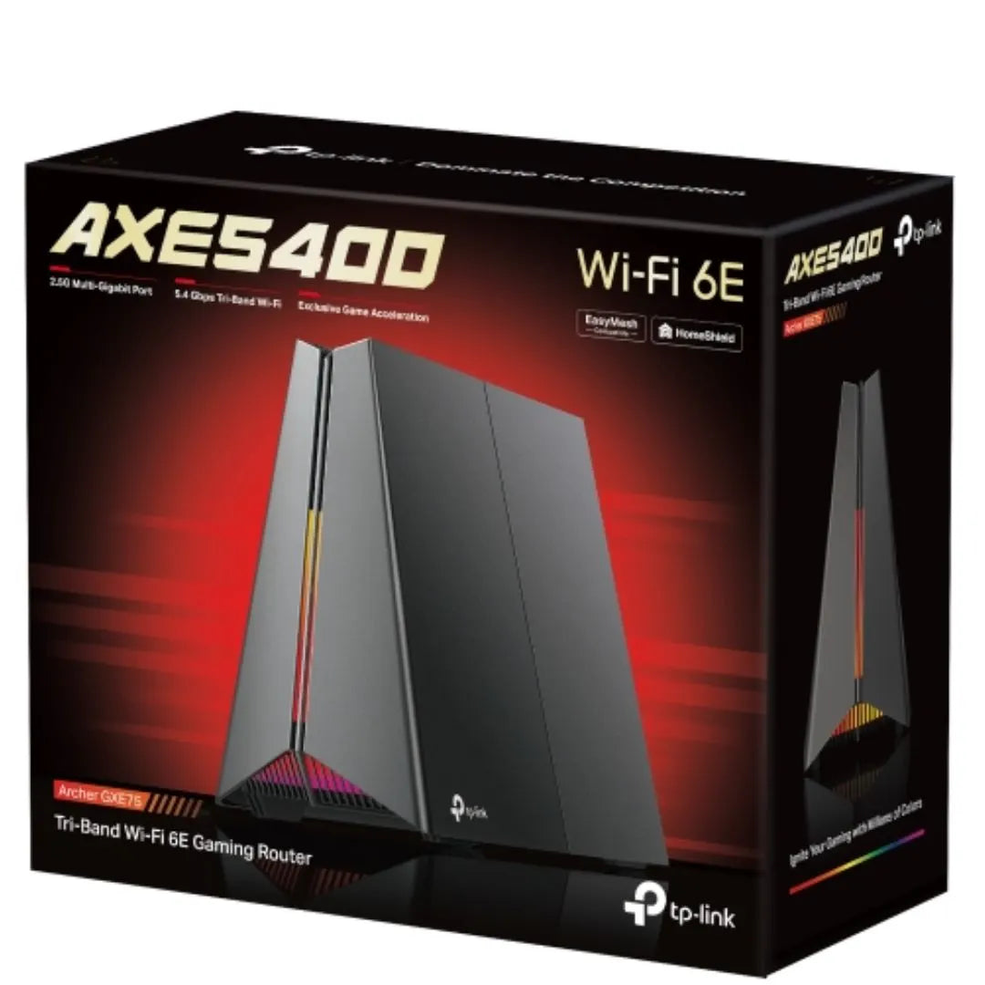 (E)TP-Link Archer GXE75 AXE5400 Tri-Band Wi-Fi 6E Gaming Router, 574 Mbps at 2.4 GHz + 2402 Mbps...