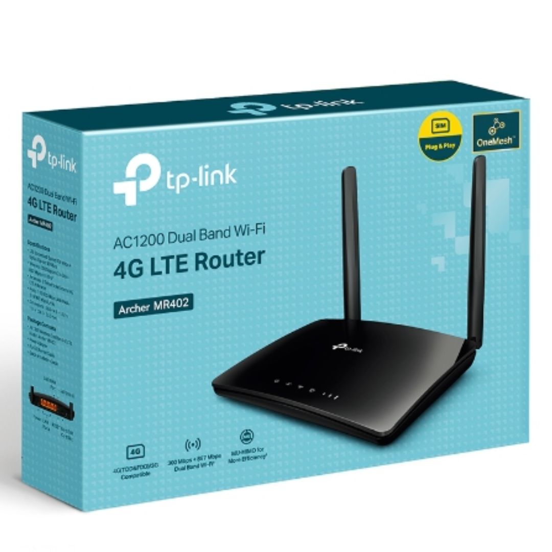 TP-Link Archer MR402 AC1200 Wireless Dual Band 4G LTE Router, 867 Mbps at 5 GHz + 300 Mbps at 2.4...