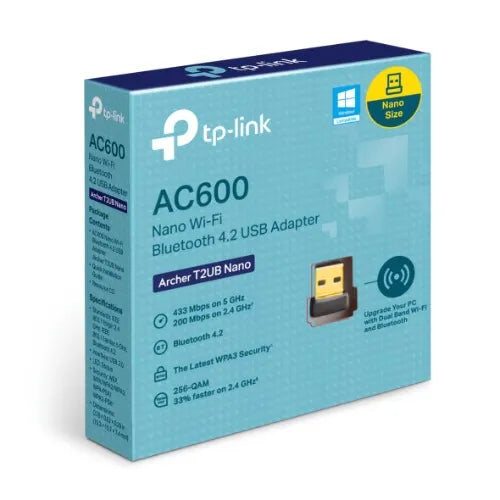 TP-Link AC600 Nano Wi-Fi Bluetooth 4.2 USB Adapter, Dual Band, Wireless, Bluetooth 4.2, Miniature...