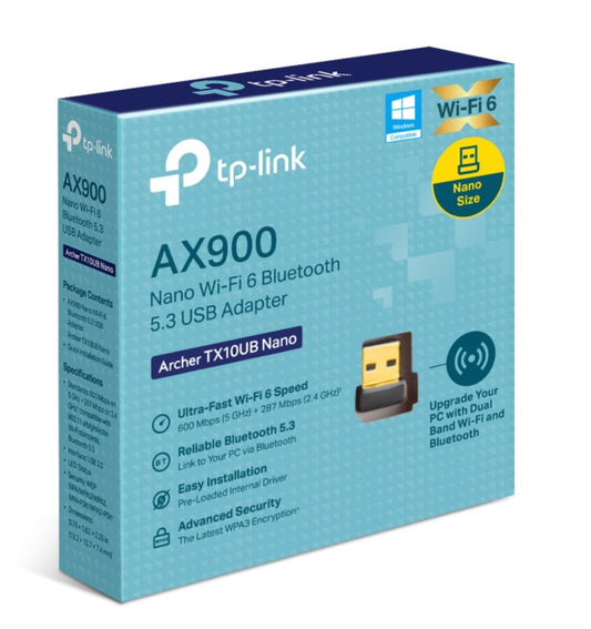 TP-Link Archer TX10UB Nano AX900 Nano Wi-Fi 6 Bluetooth 5.3 USB Adapter,  600 Mbps at 5 GHz + 287...