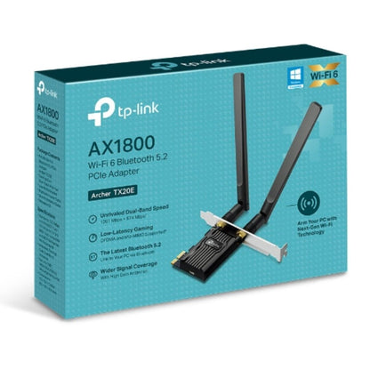 TP-Link Archer TX20E AX1800 Wi-Fi 6 Bluetooth 5.2 PCIe Adapter, 1201Mbps@5GHz, 574Mbps@2.4GHz - N...