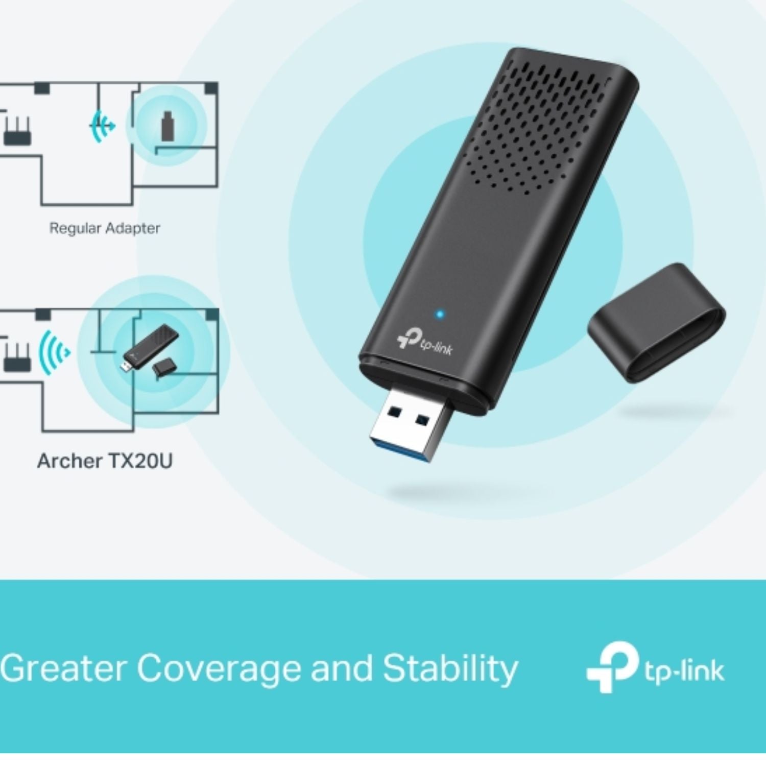 TP-Link Archer TX20U AX1800 Dual Band Wi-Fi 6 Wireless USB Adapter, 1201 Mbps at 5 GHz + 574 Mbps... - Image 4