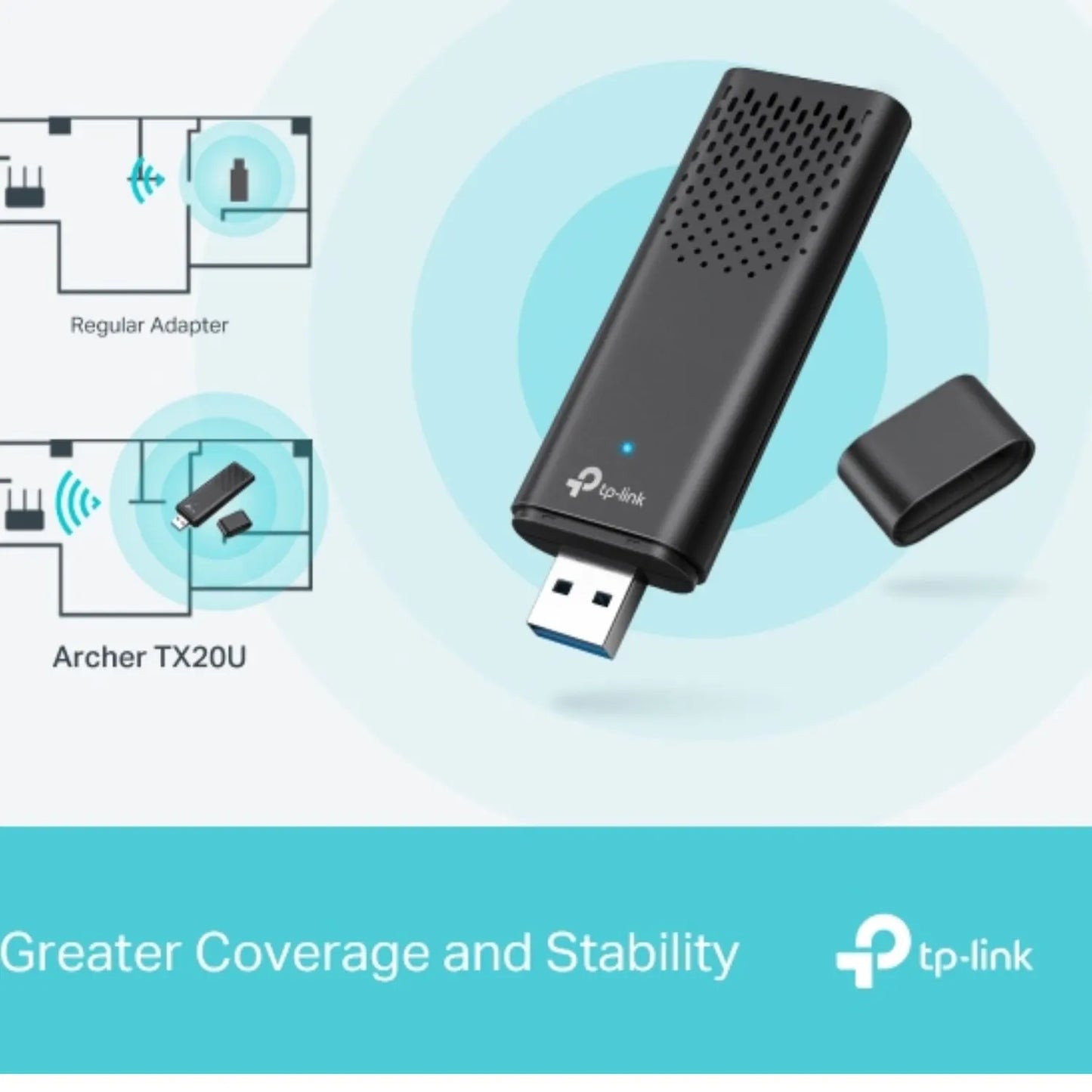 TP-Link Archer TX20U AX1800 Dual Band Wi-Fi 6 Wireless USB Adapter, 1201 Mbps at 5 GHz + 574 Mbps... - Image 4