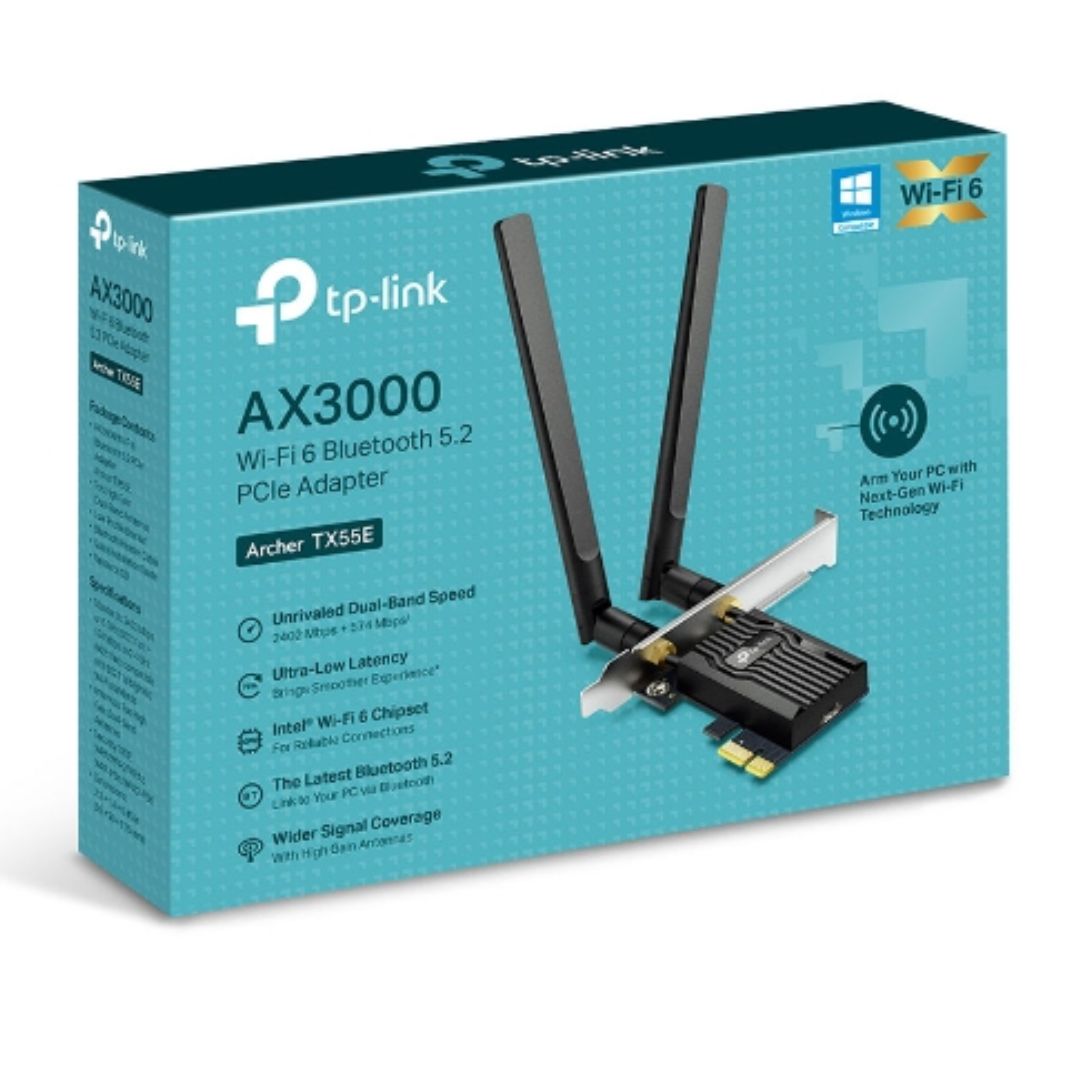TP-Link Archer TX55E AX3000 Wi-Fi 6 Bluetooth 5.2 PCIe Adapter,  2402Mbps@5GHz, 574Mbps@2.4GHz...